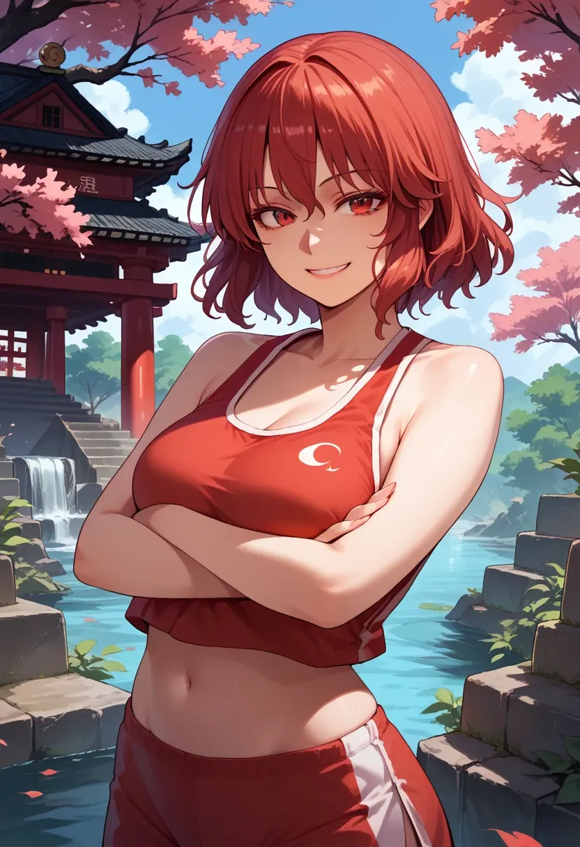 touhou,sekibanki,tankini top,board shorts  - 