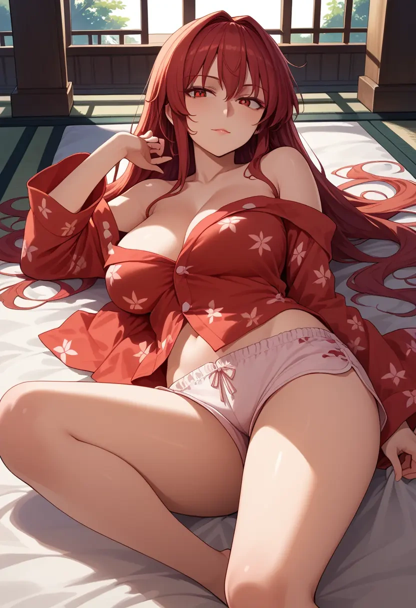 touhou,sekibanki,pajamas, low-waisted shorts  - 