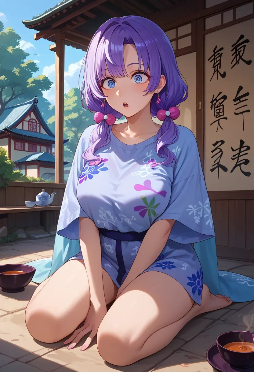 nijisanji,selen_tatsuki,oversized graffiti shirt,dolphin shorts  - 