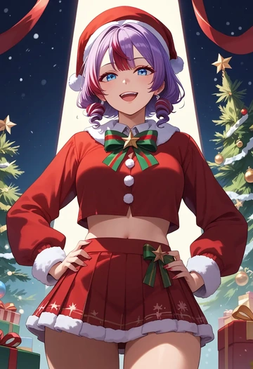 nijisanji,selen_tatsuki,Christmas,skirt  - AI generated anime art