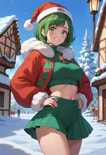 pokemon,selene_(pokemon),Christmas,dress  - AI generated anime art