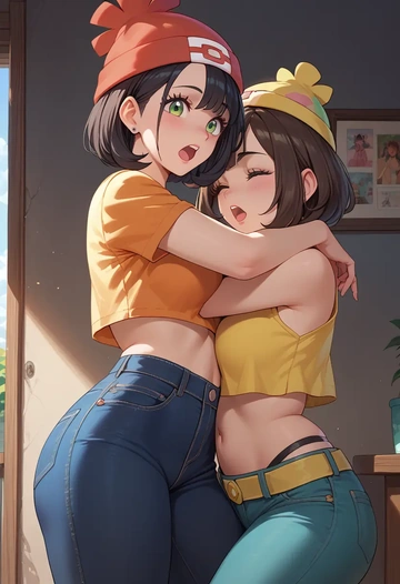 pokemon,selene_(pokemon),crop top  - AI generated anime art