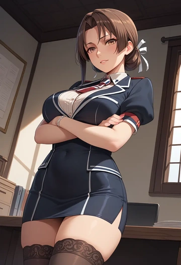 kantai_collection,sendai_kai_ni_(kancolle),secretary, stockings  - AI generated anime art