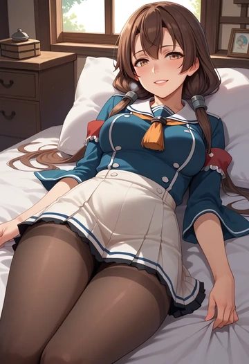 kantai_collection,sendai_kai_ni_(kancolle),shorts, pantyhose  - AI generated anime art