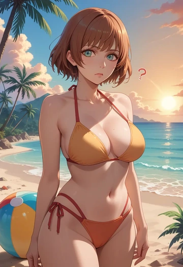 monogatari_(series),sengoku_nadeko,bikini  - AI generated anime art