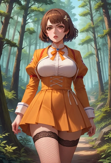 monogatari_(series),sengoku_nadeko,mini skirt, stockings  - AI generated anime art