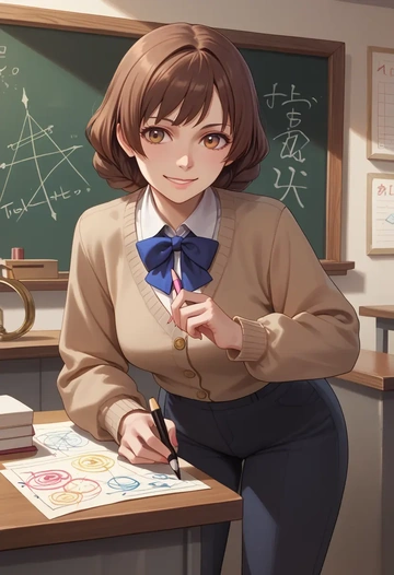 monogatari_(series),sengoku_nadeko,teacher, sweater  - AI generated anime art