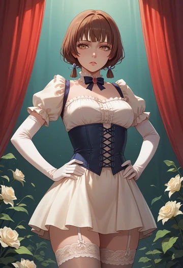 monogatari_(series),sengoku_nadeko,Victorian-era,stockings,sexy  - AI generated anime art