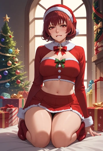 monogatari_(series),sengoku_nadeko,Christmas,skirt  - AI generated anime art