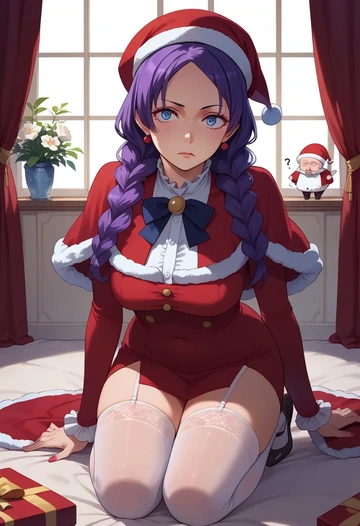 monogatari_(series),senjougahara_hitagi,Christmas,sexy, stockings,  - AI generated anime art