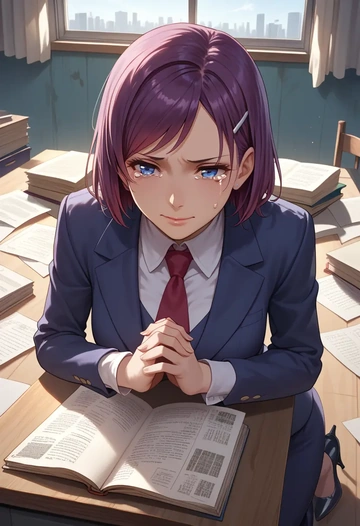 monogatari_(series),senjougahara_hitagi,OL  - AI generated anime art