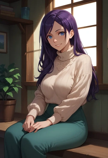 monogatari_(series),senjougahara_hitagi,sweater  - AI generated anime art