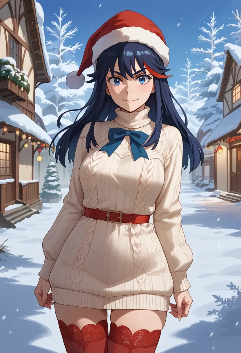 kill_la_kill,senketsu,Christmas,sweater dress,stockings  - 