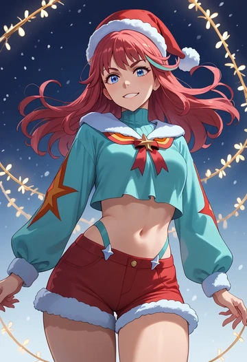 kill_la_kill,senketsu,Christmas,red velvet shorts  - AI generated anime art