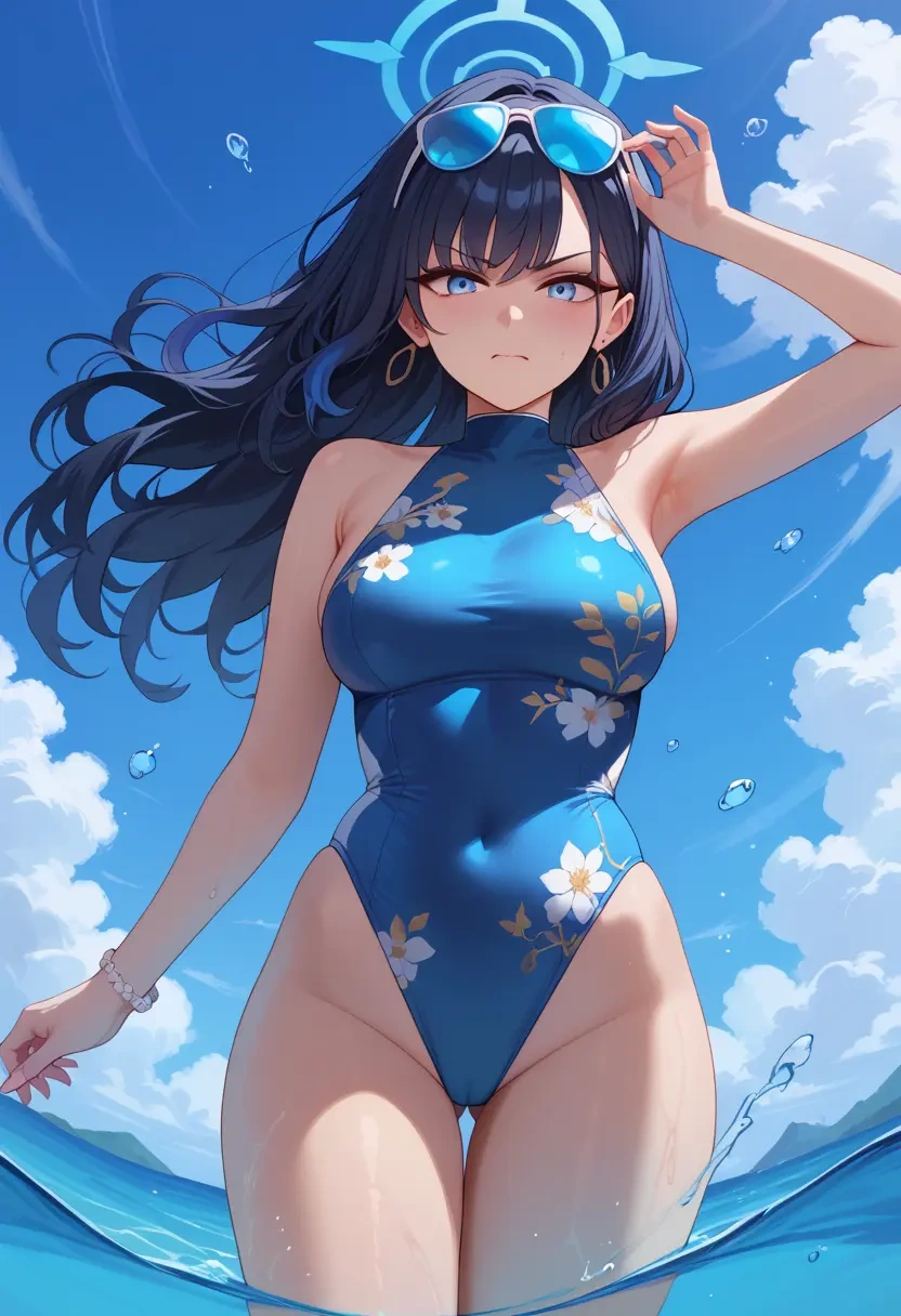 blue_archive,sensei_(blue_archive),swimsuit,floral print  - 