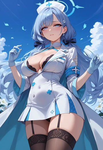 blue_archive,sensei_(blue_archive),nurse pantyhose,mini skirt, sexy  - AI generated anime art