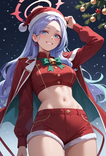 blue_archive,sensei_(blue_archive),Christmas,red velvet shorts  - AI generated anime art