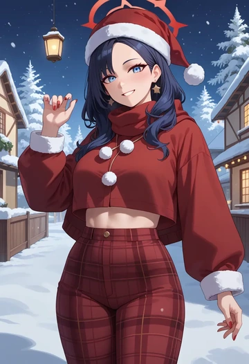 blue_archive,sensei_(blue_archive),Christmas,plaid trousers  - AI generated anime art