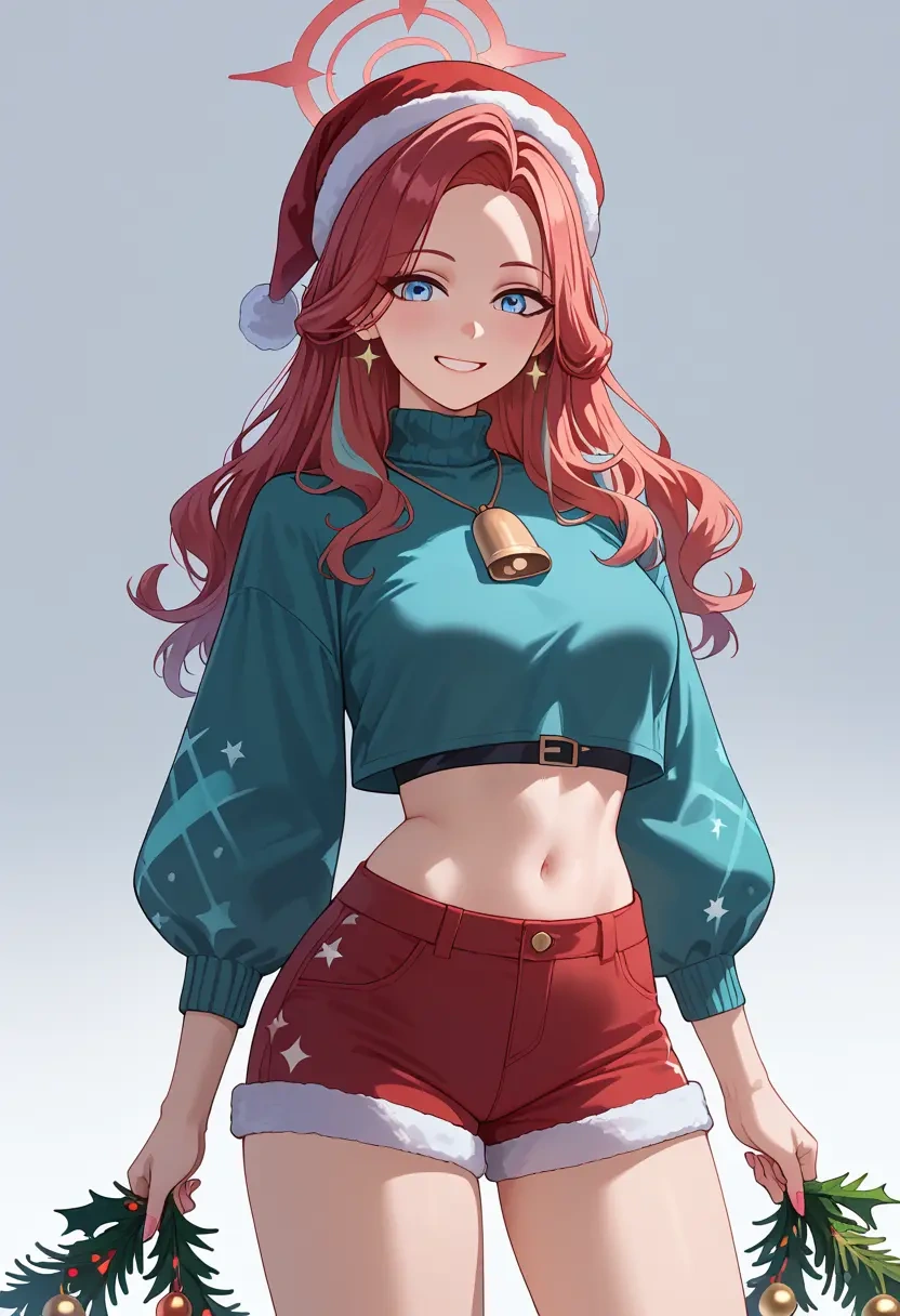 blue_archive,sensei_(blue_archive),Christmas,red velvet shorts  - 