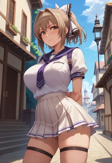 amagi_brilliant_park,sento_isuzu,mini skirt, stockings  - AI generated anime art