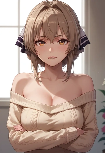 amagi_brilliant_park,sento_isuzu,orange,sweater  - AI generated anime art