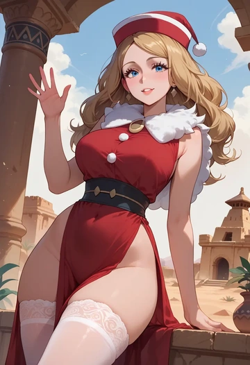 pokemon,serena_(pokemon),Christmas,sexy, stockings,  - AI generated anime art