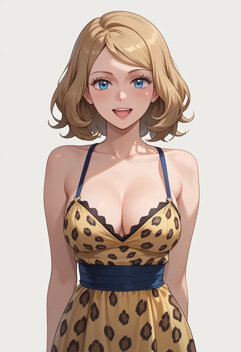 pokemon,serena_(pokemon),leopard print,silk slip dress  - 