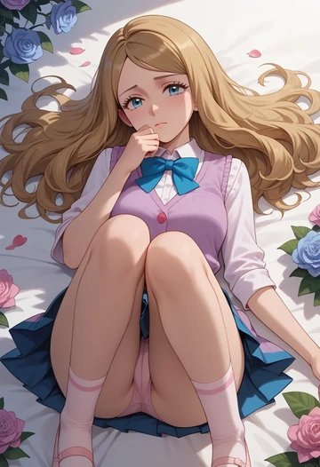 pokemon,serena_(pokemon),spring,student uniform,vest  - AI generated anime art