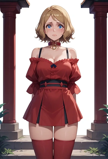 pokemon,serena_(pokemon),collar,oversized,Thigh garters  - AI generated anime art