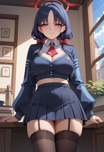 blue_archive,serika_(blue_archive),mini skirt,stockings  - AI generated anime art