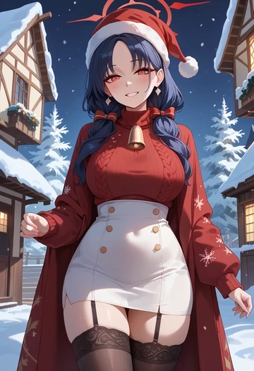 blue_archive,serika_(blue_archive),sweater,stockings,Thigh garters  - AI generated anime art