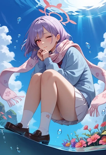 blue_archive,serika_(blue_archive),spring,student uniform,cardigan  - AI generated anime art