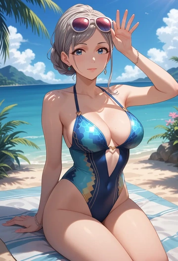 idolmaster,serizawa_asahi,swimsuit,sexy  - AI generated anime art