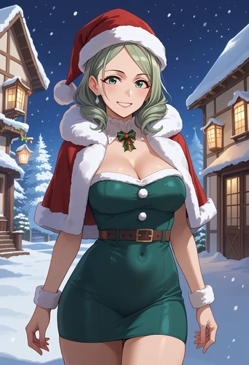 idolmaster,serizawa_asahi,Christmas,dress  - AI generated anime art