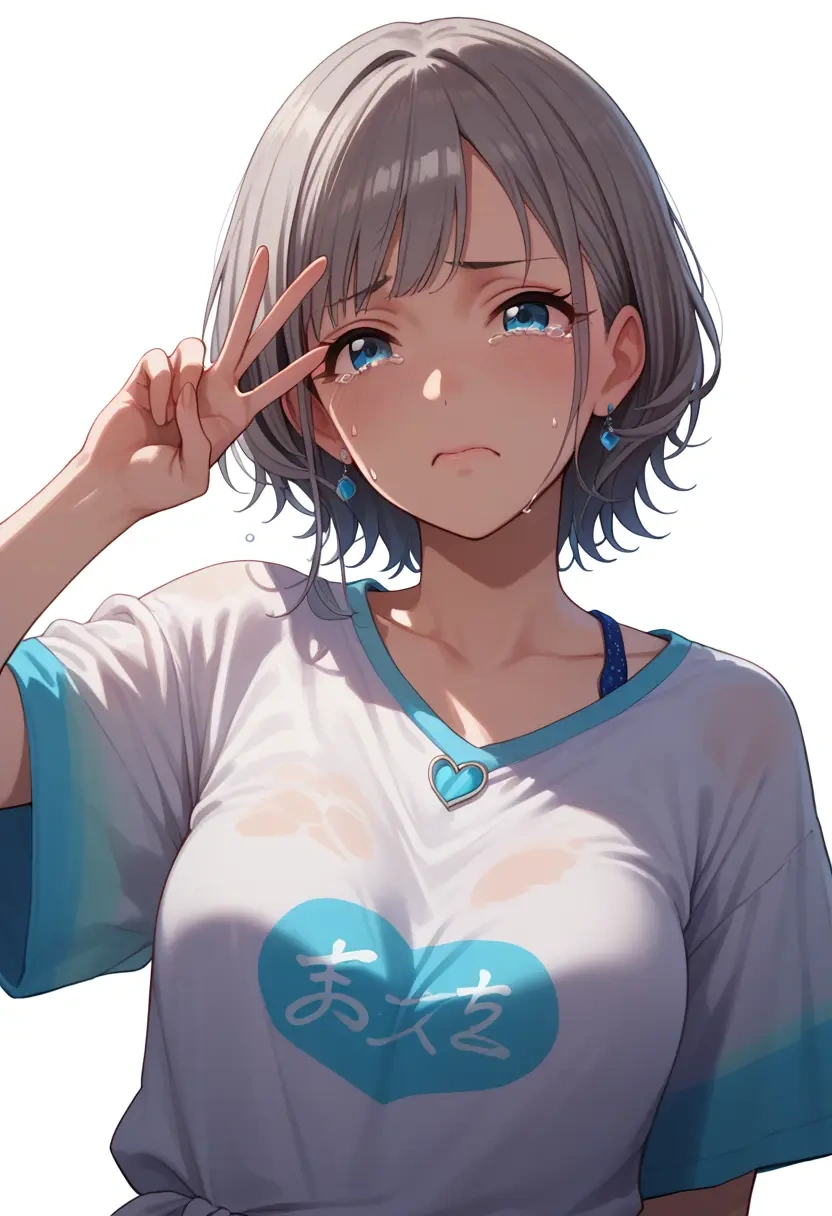 idolmaster,serizawa_asahi,tie-dye shirt,dolphin shorts  - 