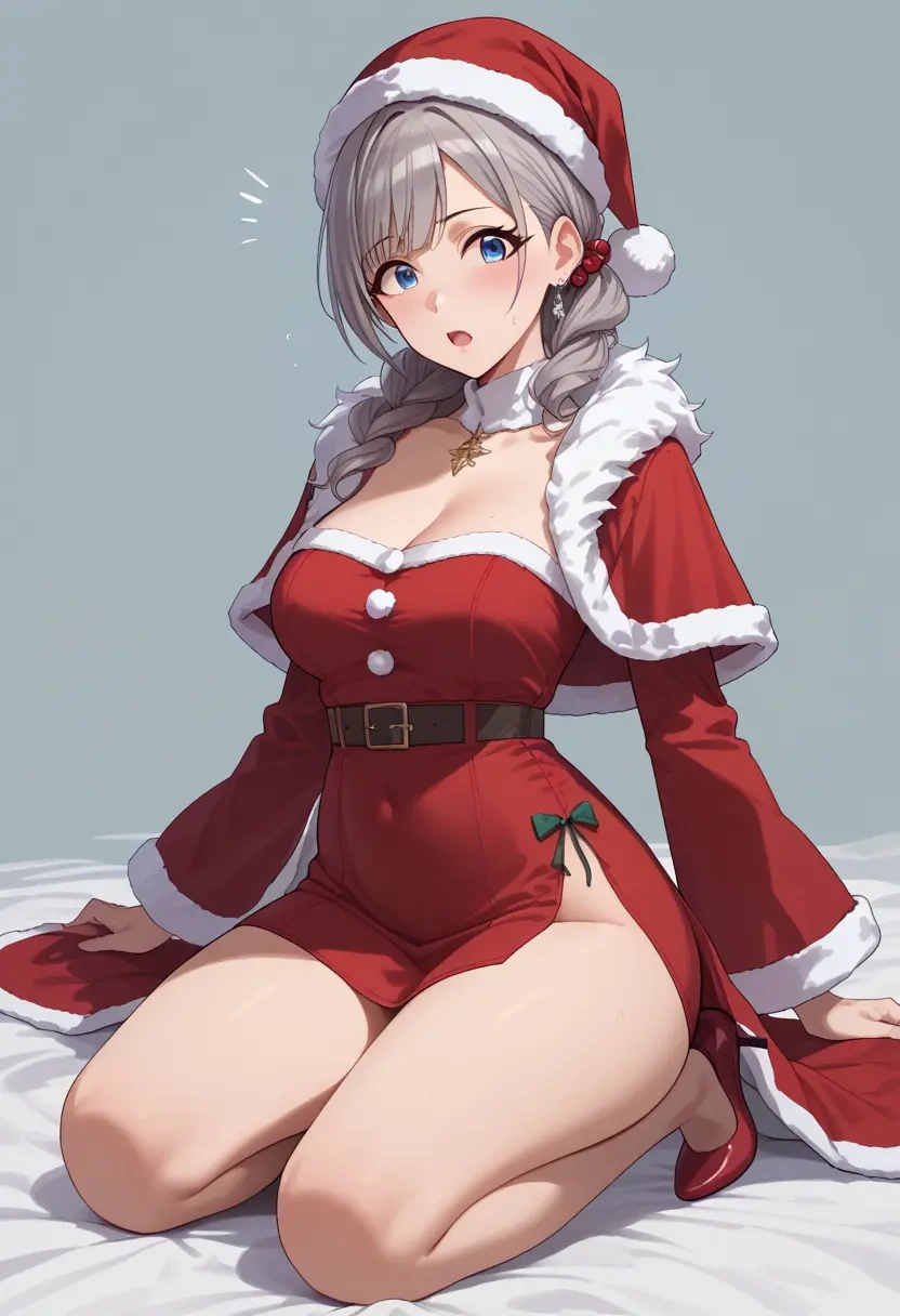 idolmaster,serizawa_asahi,Christmas,red velvet dress  - 