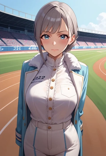 idolmaster,serizawa_asahi,coat,fur-collar,tailored trousers  - AI generated anime art