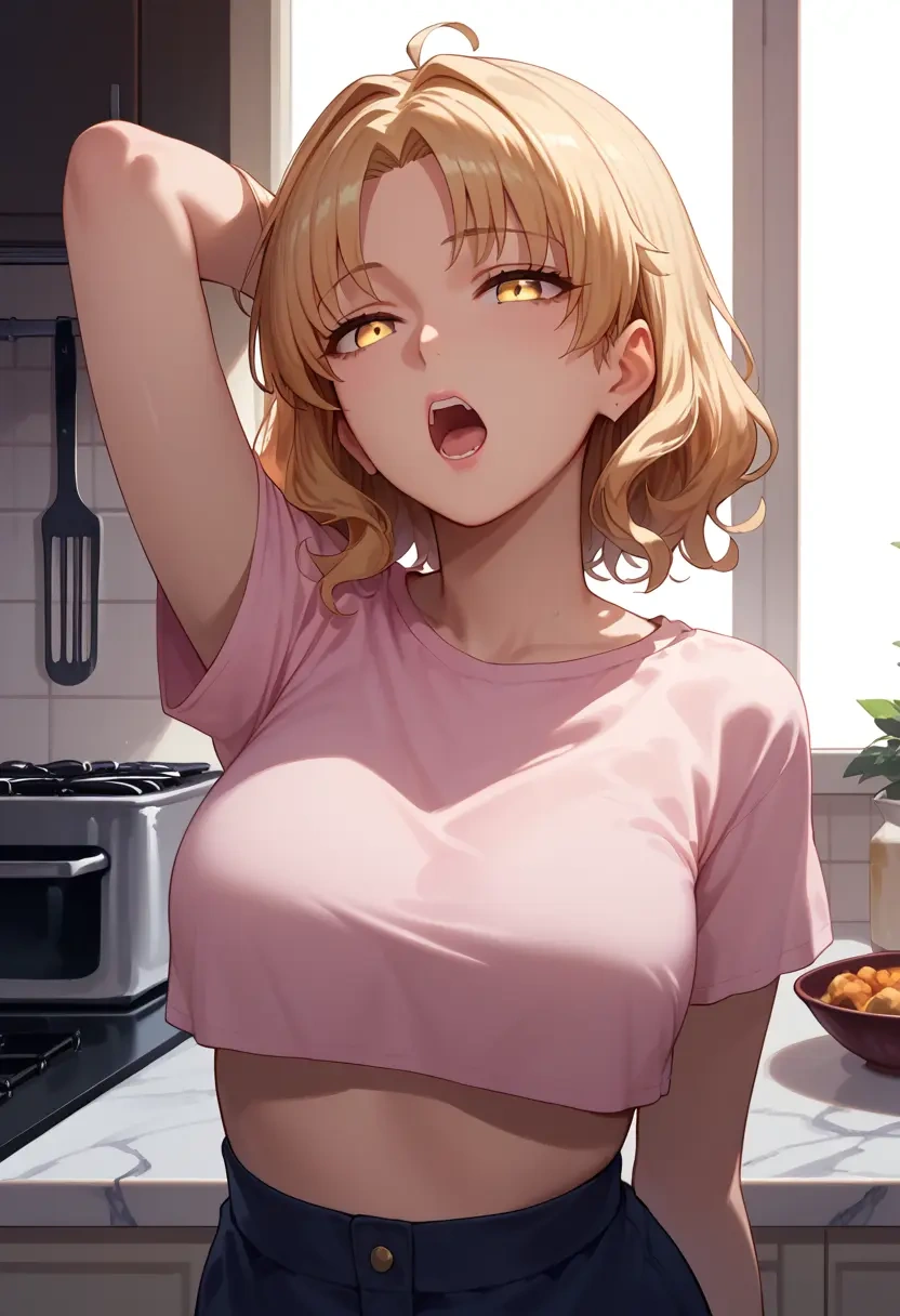 fate_(series),sessyoin_kiara,crop top,loose joggers,headset  - 