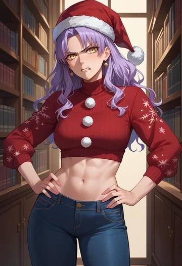 fate_(series),sessyoin_kiara,Christmas  - AI generated anime art