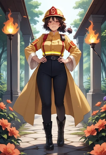 touhou,shameimaru_aya,firefighter  - AI generated anime art