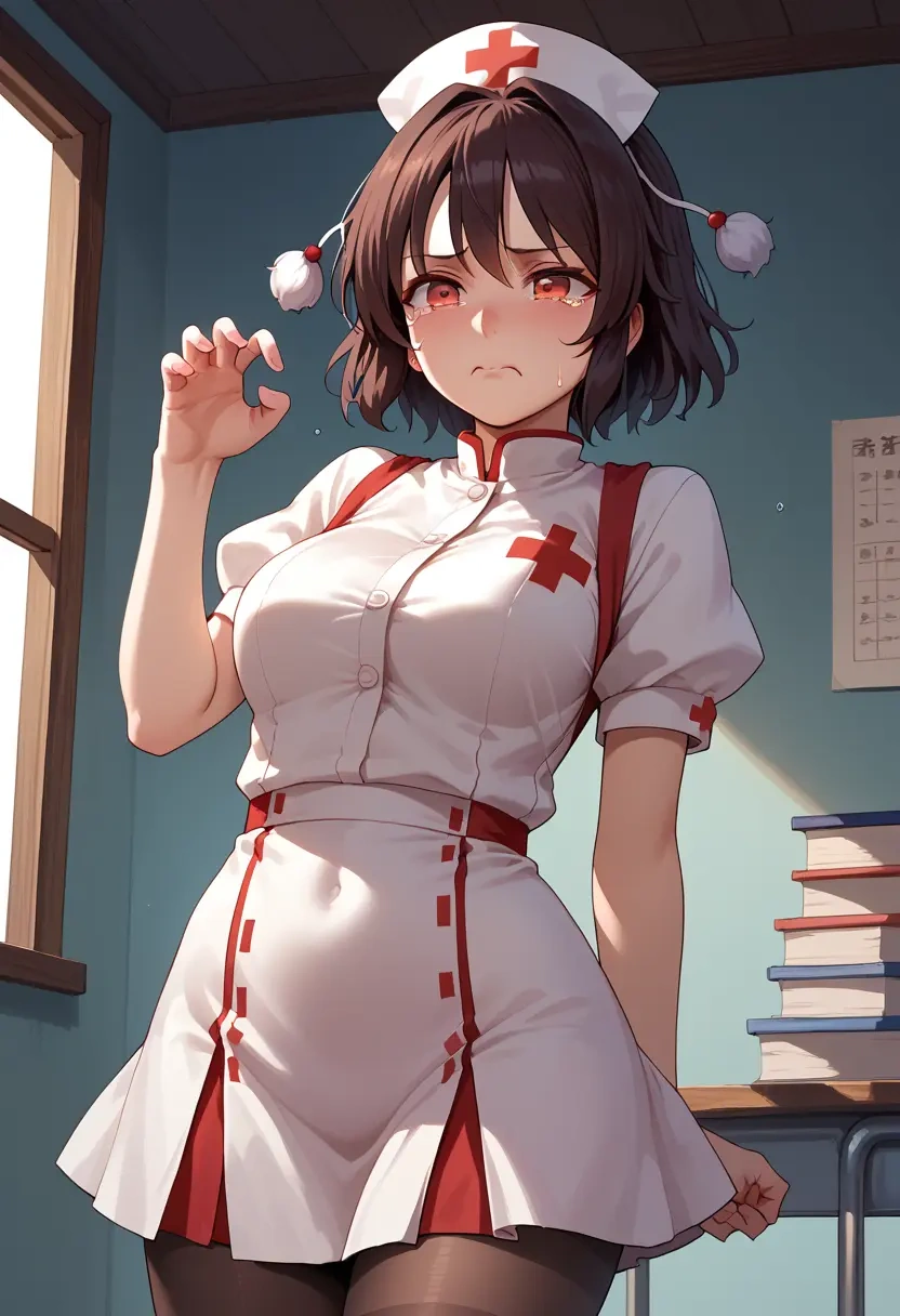 touhou,shameimaru_aya,nurse, pantyhose,mini skirt  - 