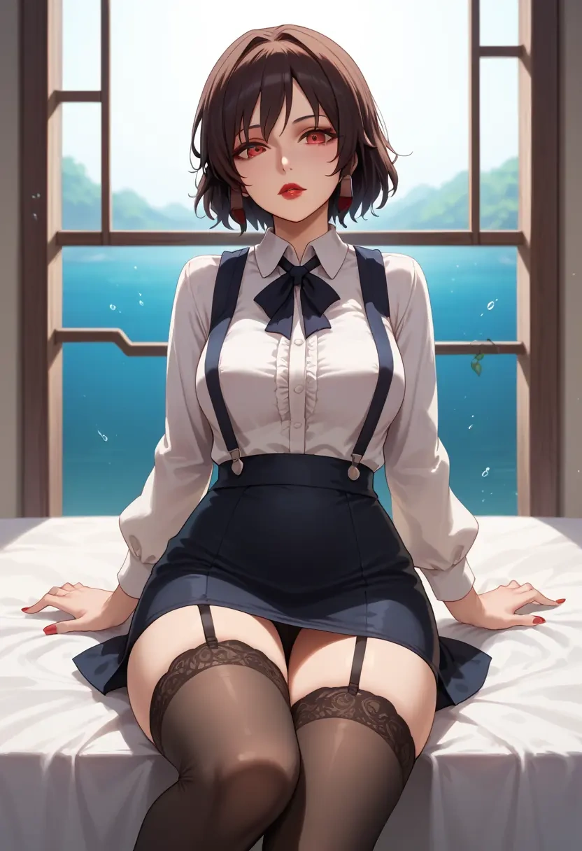 touhou,shameimaru_aya,secretary,stockings  - 