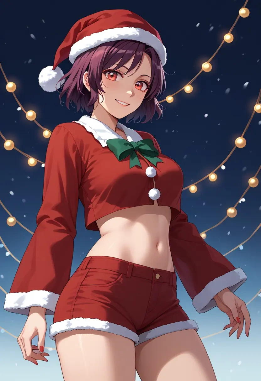 touhou,shameimaru_aya,Christmas,red velvet shorts  - 