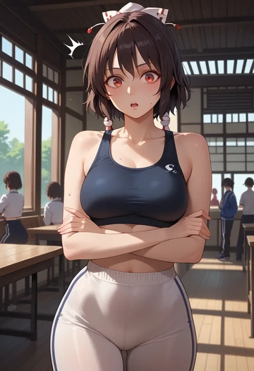 touhou,shameimaru_aya,athletic,track suit  - AI generated anime art