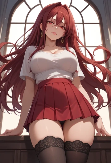 shakugan_no_shana,shana,mini skirt,stockings  - AI generated anime art