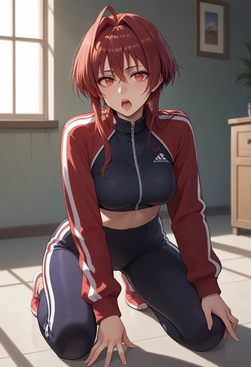 shakugan_no_shana,shana,athletic,track suit  - AI generated anime art