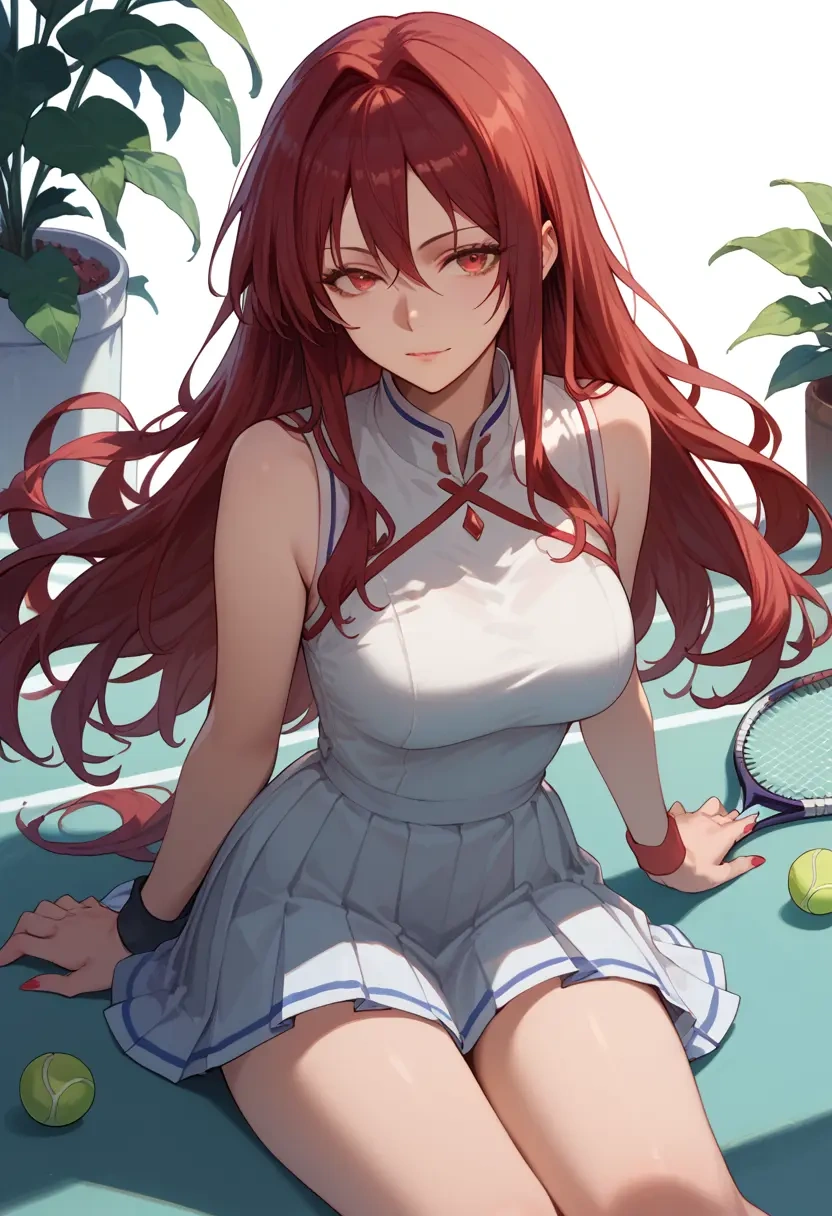 shakugan_no_shana,shana,tennis dress,visor,trainers  - 