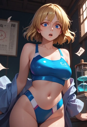 touhou,shanghai_doll,swimsuit,sexy  - AI generated anime art