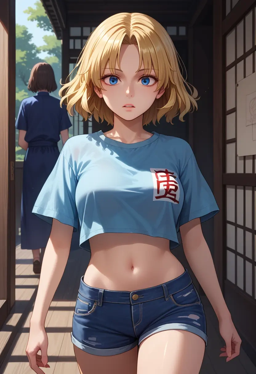 touhou,shanghai_doll,denim shorts  - 