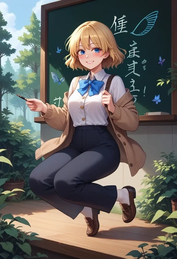 touhou,shanghai_doll,teacher, sweater  - AI generated anime art